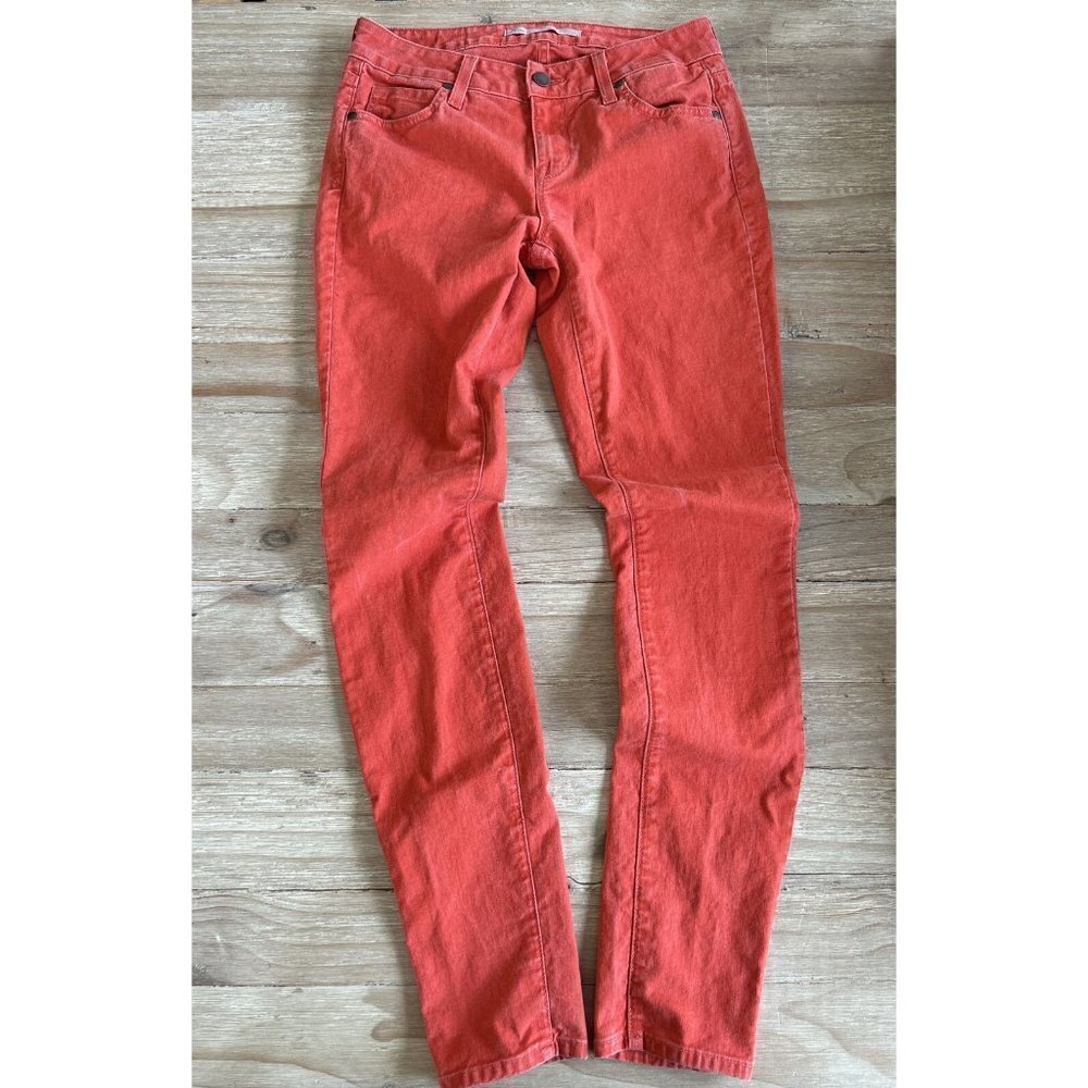 VINCE Womens Tomato Crop Skinny Ankle Jeans Size 27 Red Orange 27 x 30